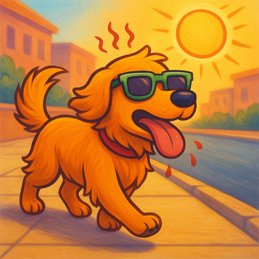 Imagen del artículo: ¿Pasear al perro en verano? | Perro caminando al atardecer